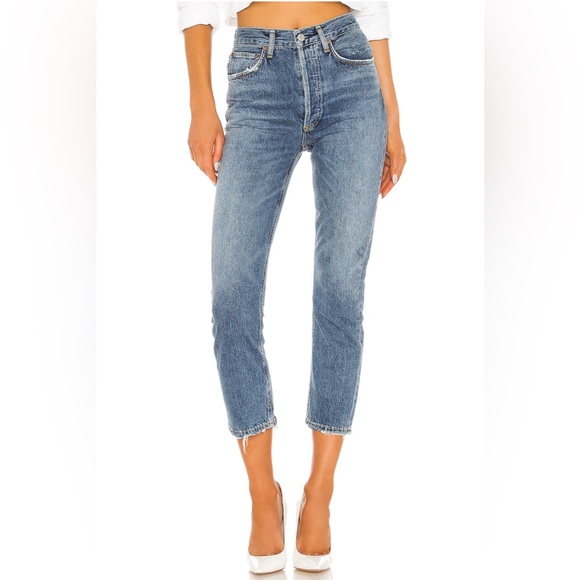Agolde Denim - AGOLDE Riley High Rise Straight Crop in Frequency size 23